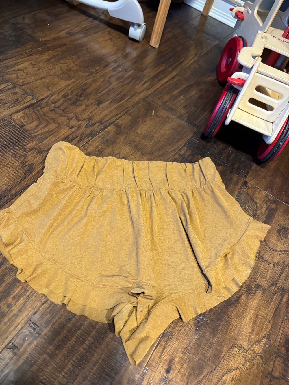 Free People Mustard Ruffle Hem Skort